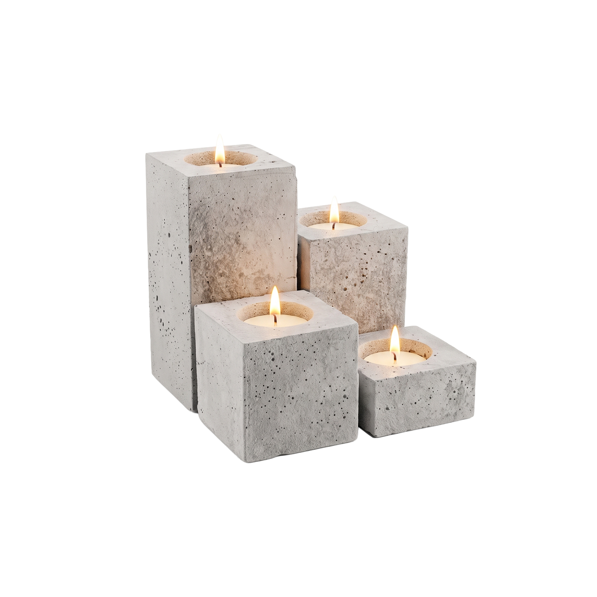 Concrete Tea Light Set
